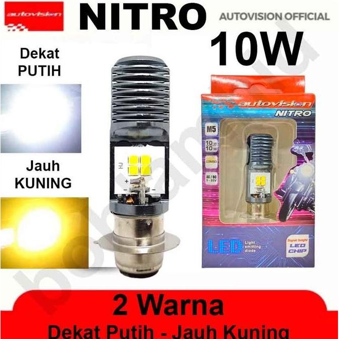Produk Baru Lampu LED Motor AUTOVISION RZ1 4300K Kuning Soket H6 Bebek Matic AC DC
