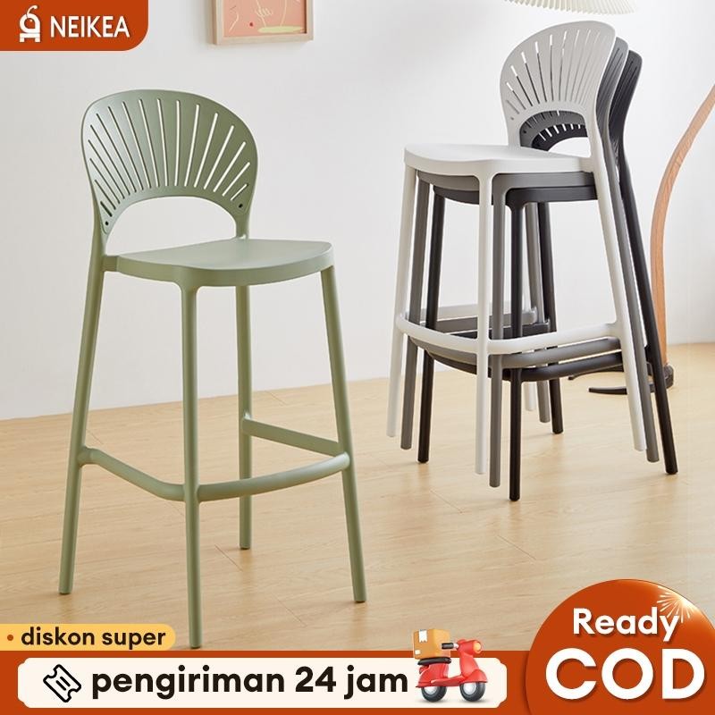 Kursi Bar Kursi Plastik Kursi Cafe Tinggi Kursi Sandaran Bangku Tinggi Sederhana Modern 75Cm
