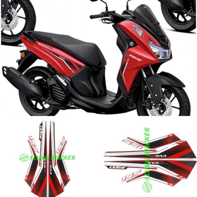 BEST STIKER STRIPING LIS BODY MOTOR YAMAHA LEXI 2024 MERAH