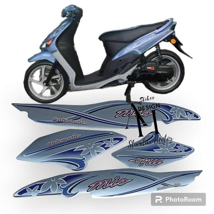 TERLARIS STIKER STRIPING MOTOR MIO SPORTY 2005 PUTIH FULL BODY ORGINAL TERBAIK