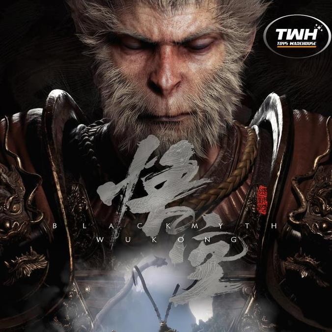 diskon black myth wukong figur & tongkat toya sakti - mainan pajangan ukiran besi