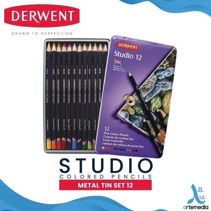 

TERMURAH - Pensil Warna Derwent Studio 12 Pencil Color Metal Tin Set