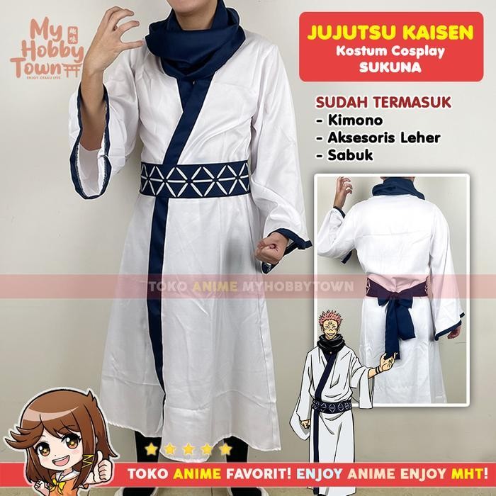 Kostum Cosplay Set Anime Ryomen Sukuna Jujutsu Kaisen Kimono Haori