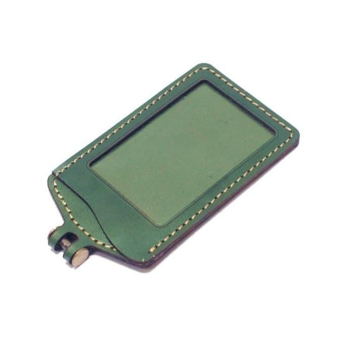 

New Gantungan dompet ID card kulit warna hijau PHID831 tali ID card holder