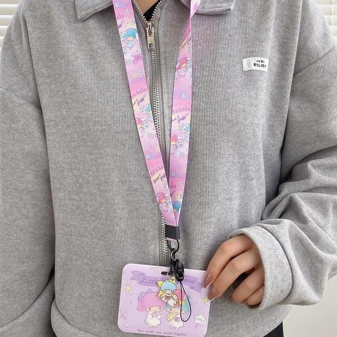 

New Kalung Holder Kartu Sanrio/ID Card Holder Name Tag Lanyard Horizontal
