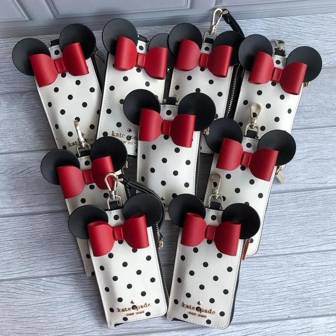 

New Id Card Kate Spade KS X Disney Minnie Lanyard White Multi Original