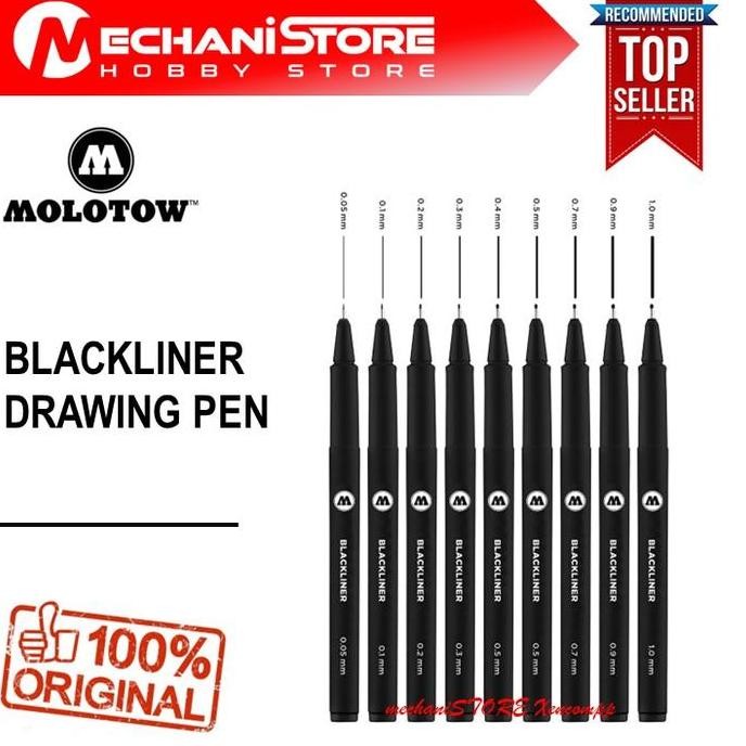 

MOLOTOW Blackliner Pigment Ink Pulpen Gambar Manga Drawing Pen Lining