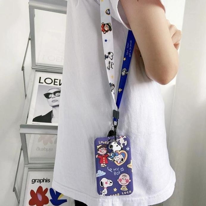 

New snoopy lanyard gantungan tali hp id kartu card photocard pc kpop case