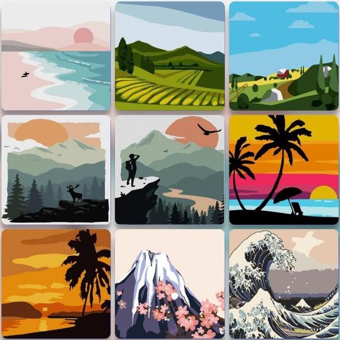 

TERBARU - DIY painting by number 20x20cm PASTEL COLOURS ART