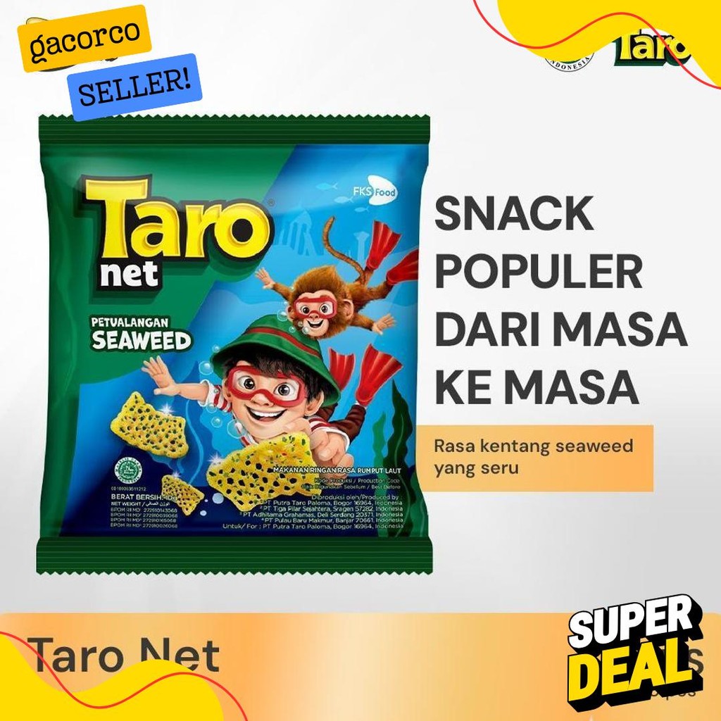 

Taro - Seaweed - Small Pack - 1 Karton (4Renceng) - 40 Pcs - 17Gr Terlengkap Dan Termurah