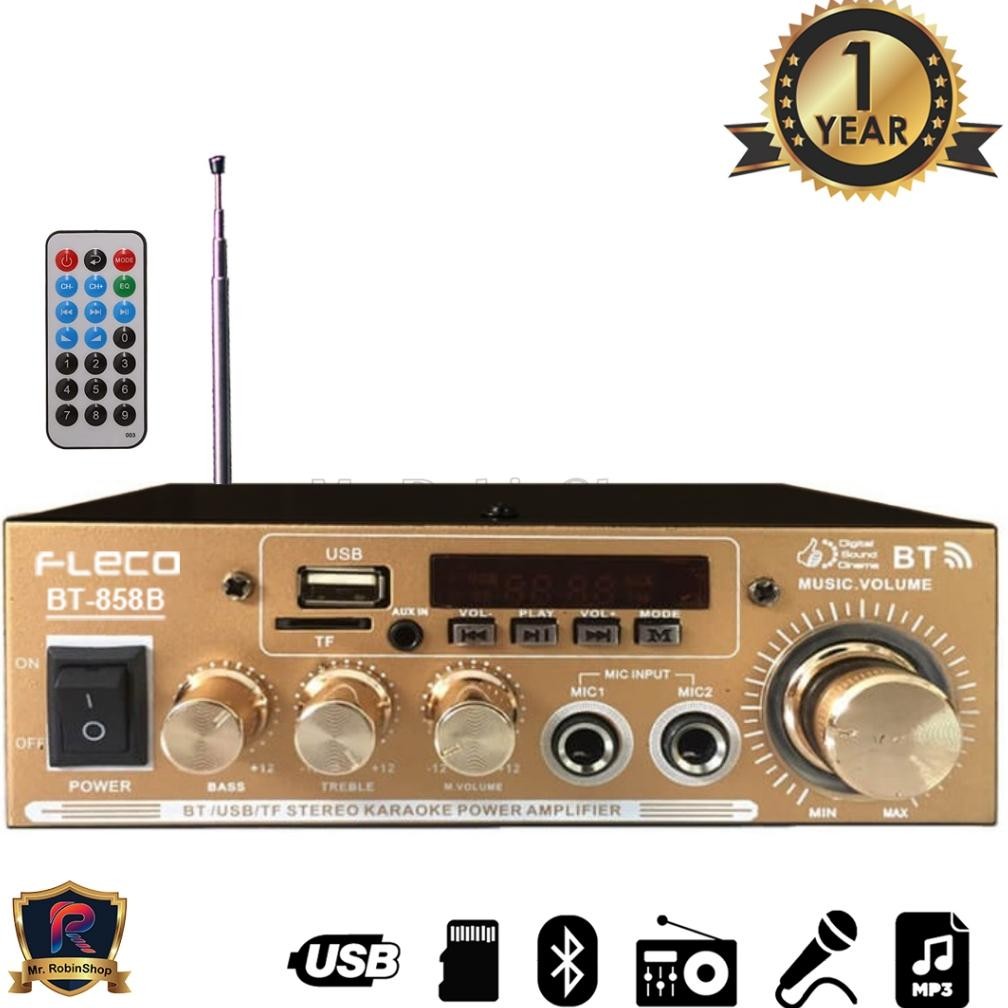 Hot - Amplifier Bluetooth EQ Audio 1 tahun garansi Karaoke Home Theater FM Radio 600, 800 watt & 100