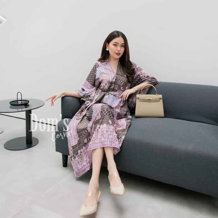Domscorner - Sandra Batik Abaya - Dress - Kebaya - Baju Lebaran - Gaun Pesta - Gaun Formal
