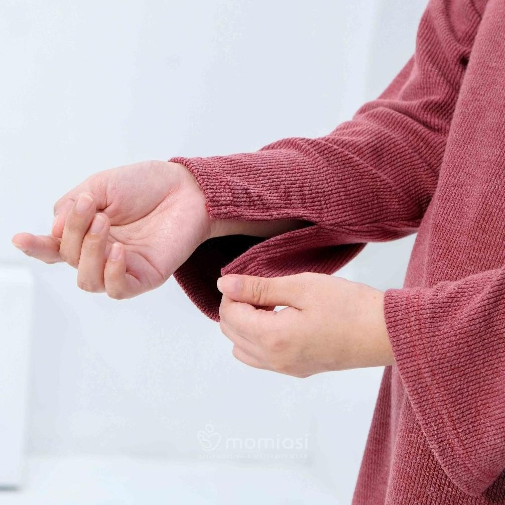 Terjangkau - Momiasi Ruby One set Knit Setelan Wanita Knit Rib Baju Set Celana Bumil Busui Friendly