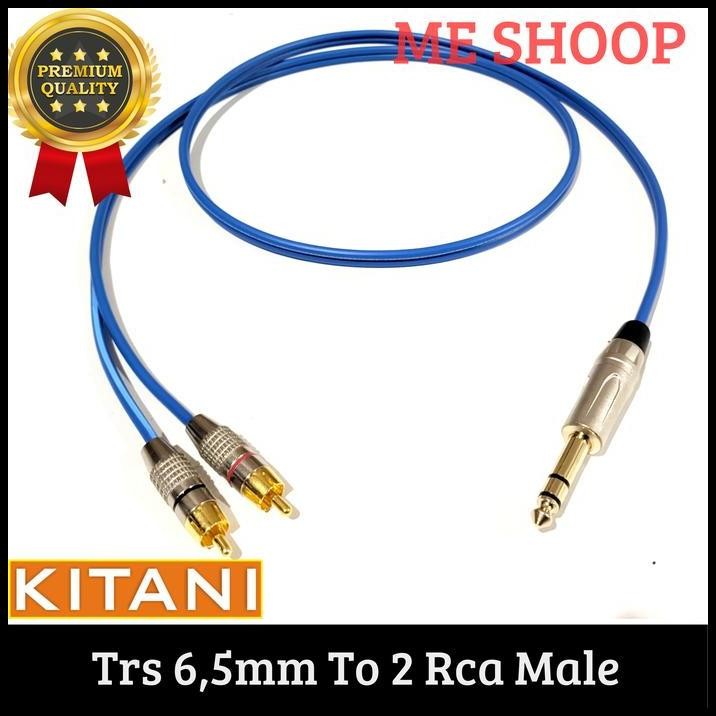 kabel audio 2 rca male 3 meter to jack akai 6,5mm trs stereo