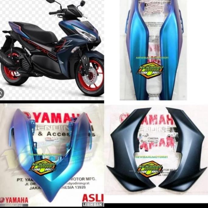 COVER BODY HALUS YAMAHA AEROX CONNECTED, AEROX NEW BIRU CYBER CITY