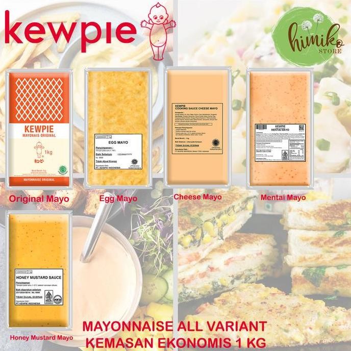 

Kewpie Mayonnaise All Variant Rasa Cheese Egg Mentai Mayo Kemasan 1 Kg