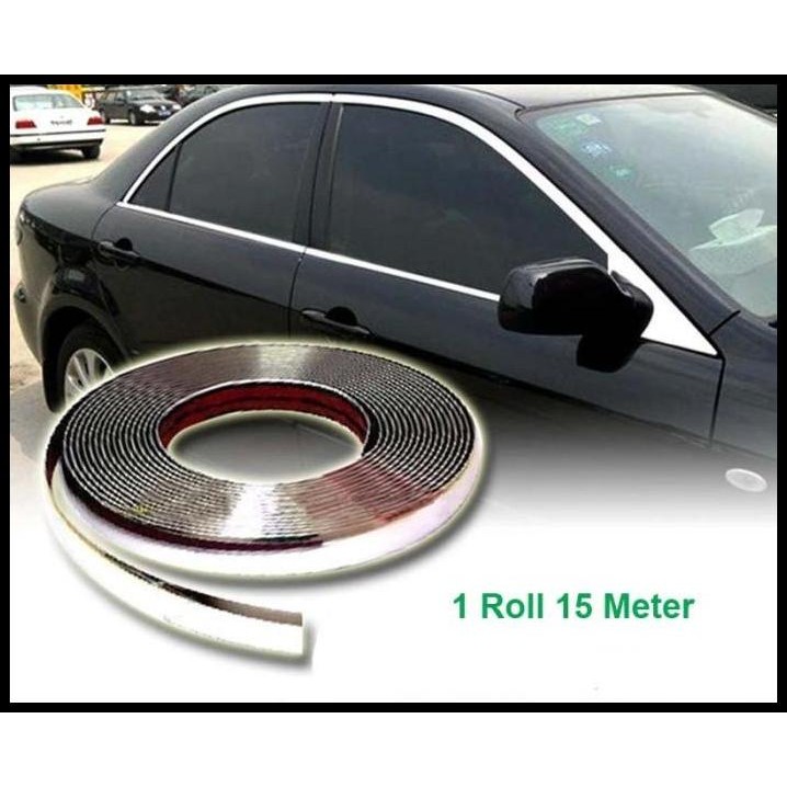 List Chrome Variasi Mobil Body Eksterior Interior Moulding 30mm x 15M