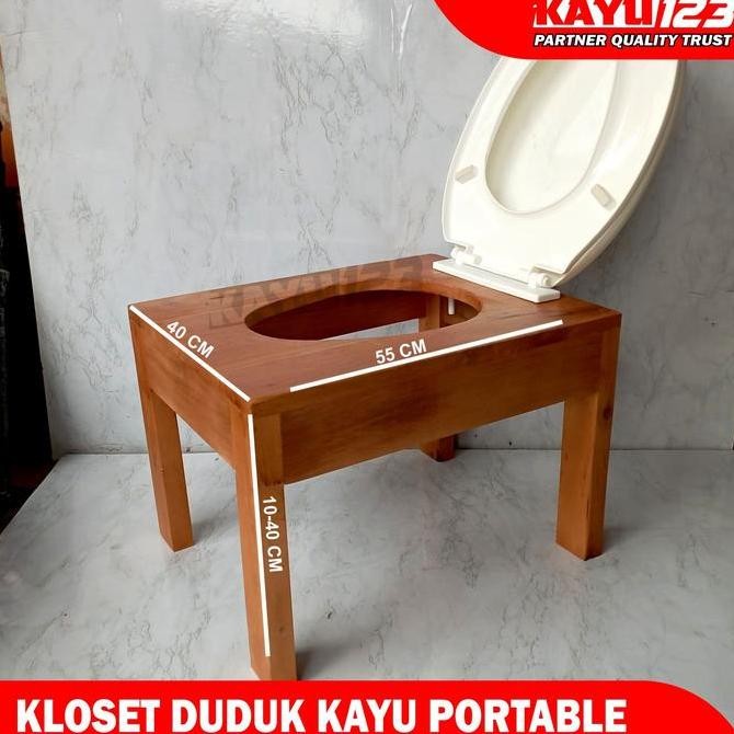 Kloset Duduk Kayu Toilet Duduk Kayu Closet Duduk Kayu Portable Lansia