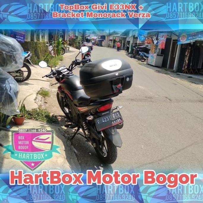 PAKET LENGKAP BOX MOTOR GIVI E33NX BRACKET HONDA VERZA CB150 BOX E33 N