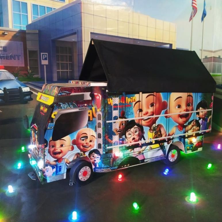 et-98 dgf-4 PROMO MINIATUR TRUK MURAH TRUK OLENG LAMPU TERPAL BISA BELOK MAINAN ANAK TAWAKAL PUTIH 5