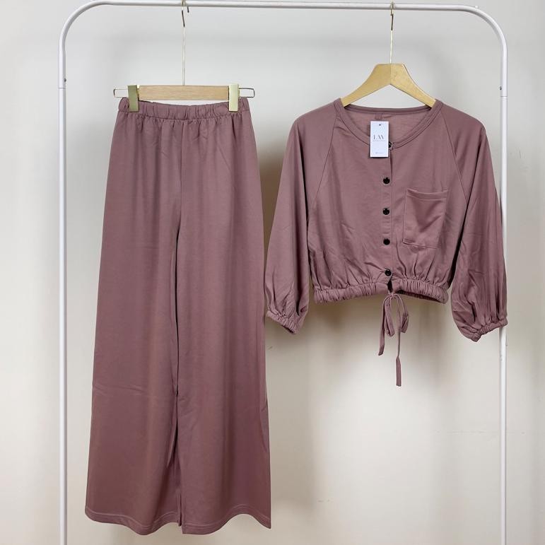 LAVENA Yuna Crop One Set Kulot / baju crop top / kaos atasan wanita / crop top wanita / crop top mod
