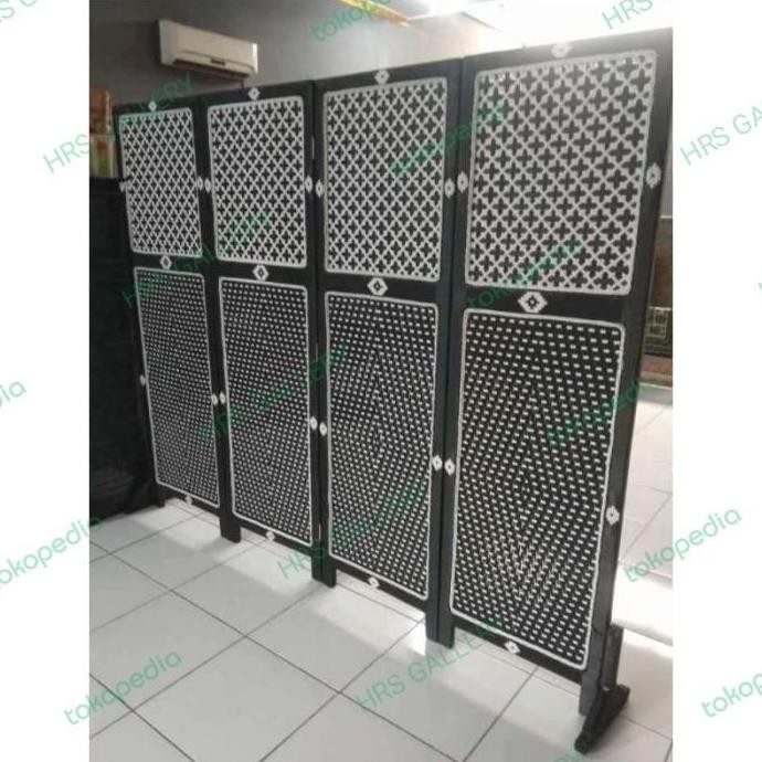 ( 1 Pintu )Pembatas Ruangan Partisi Penyekat Ruangan Rotan Sintetis