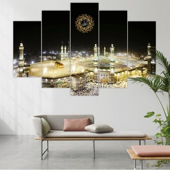 HIASAN DINDING - KA'BAH-MASJID NABAWI-MASJIDIL AQSA-KUBAH SHAKHRAH