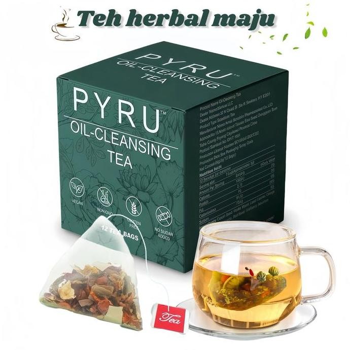 

PyruMinuman Herbal Alami Tanpa Ekstrak Teh, Bebas Kafein, 12 Sachet Per Kotak, Mengandung 10 Esensi Herbal Seperti Mawar Merah, Daun Teratai, Dan Biji Cassia.