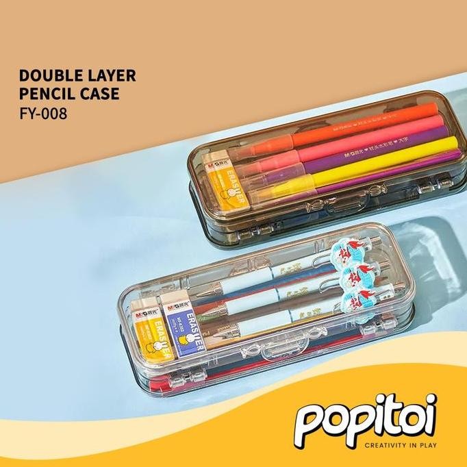 

Terbaru BOS Kotak Pensil Plastik 2 Susun + Cermin + Kode PIN - Pencil Case Anak