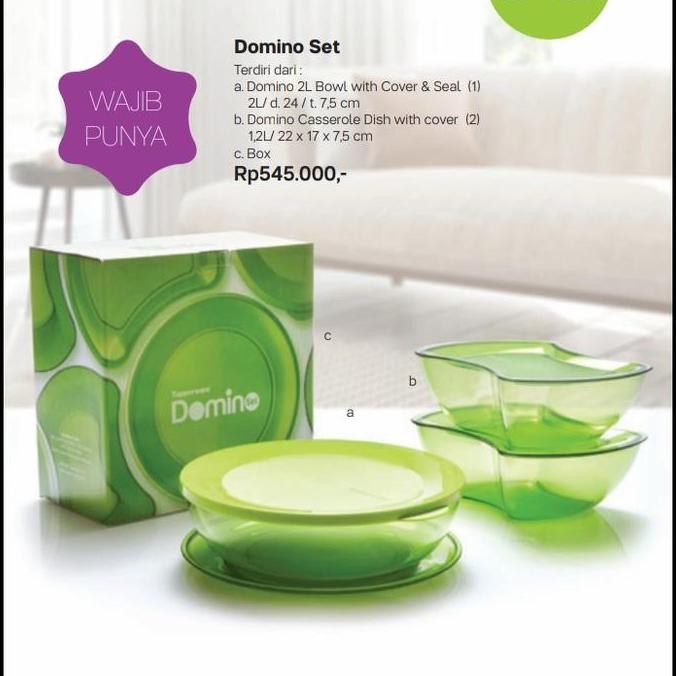 Terlaris|Best Seller |Termurah Domino Set Tupperware Hijau Original|High Quality|Berkualitas
