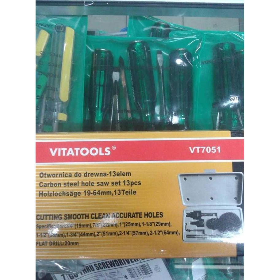 hole saw set 13 pcs Vitatools / hole saw kit / hole saw kayu set