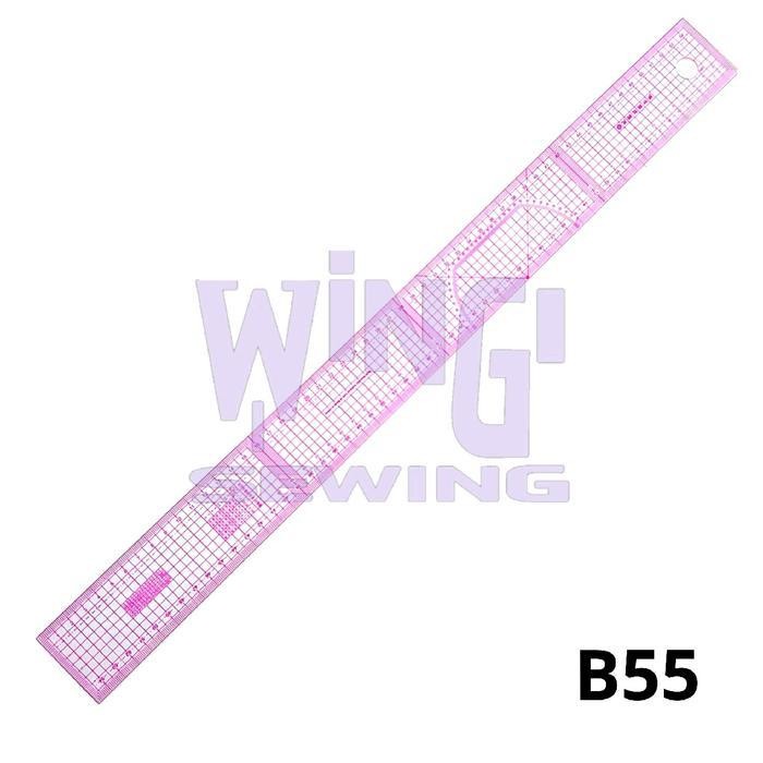 

B55 Penggaris Jahit Pola Mika Lentur Skala Quilting Metric