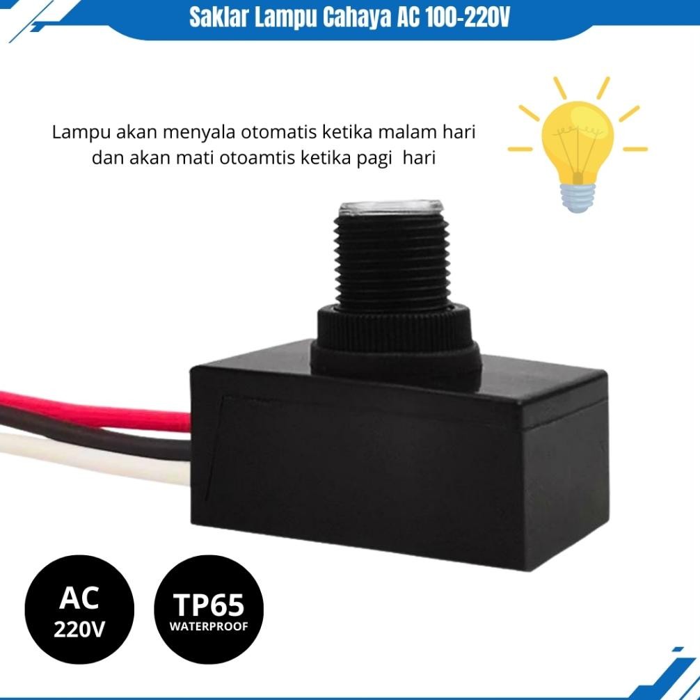 Saklar Lampu Sensor Cahaya AC 220V Light Switch Photocell Sensor Otomatis Lampu Waterproof