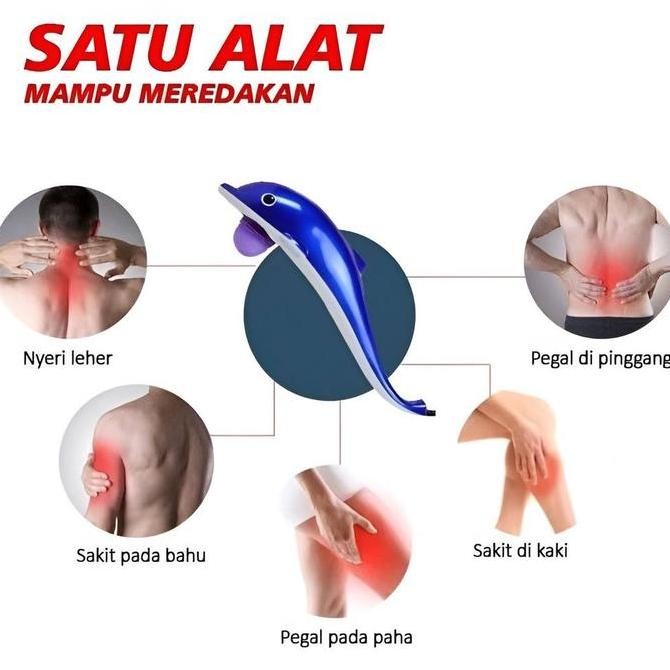Original Alat Pijat Elektrik Dolphin Massager Terapi Bentuk Lumba-Lumba Relaxasi