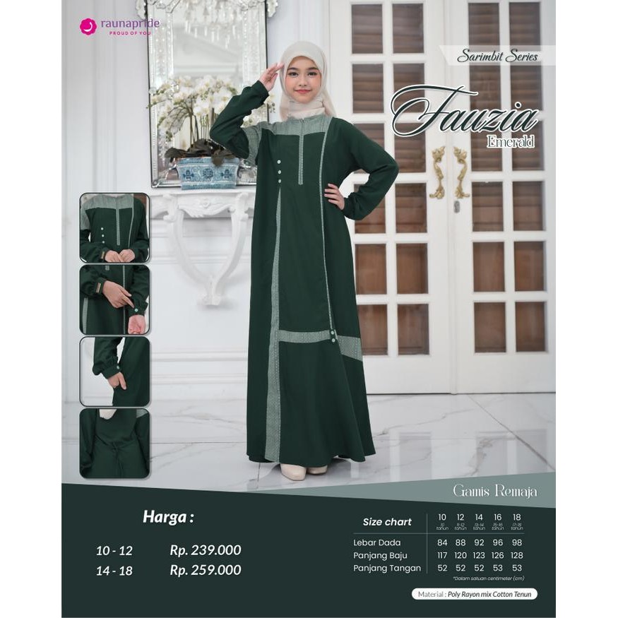 Bsh Baju Keluarga Muslim Sarimbit Fauzia Emerald Rauna Pride - Wanita, Gamis