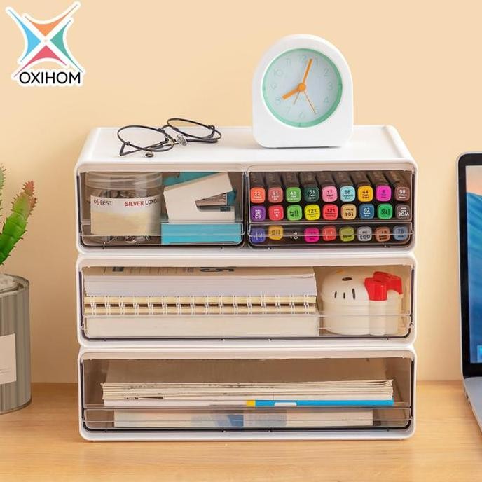 

OXIHOM LACI PLASTIK SUSUN TEMPAT MAKE UP ACRYLIC KOTAK PENYIMPANAN MAINAN PAKAIAN