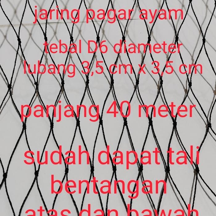 Jaring Pagar Ayam Panjang 40 Meter Tinggi 3 Meter D6 Lubang 3,5 Inch Original Dan Terpercaya