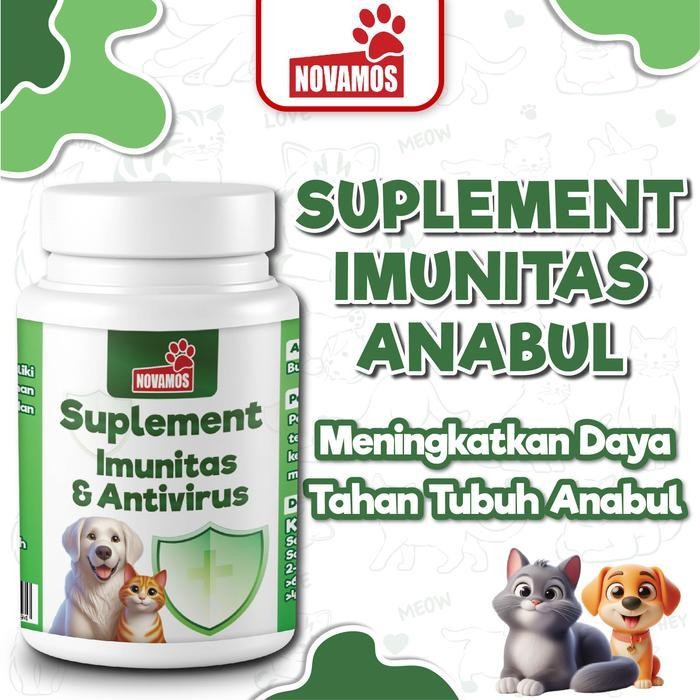 IS NOVAMOS Suplement Imunitas dan Antivirus Kucing dan Anjing  isi 30 pcs - Meningkatkan Daya Tahan 