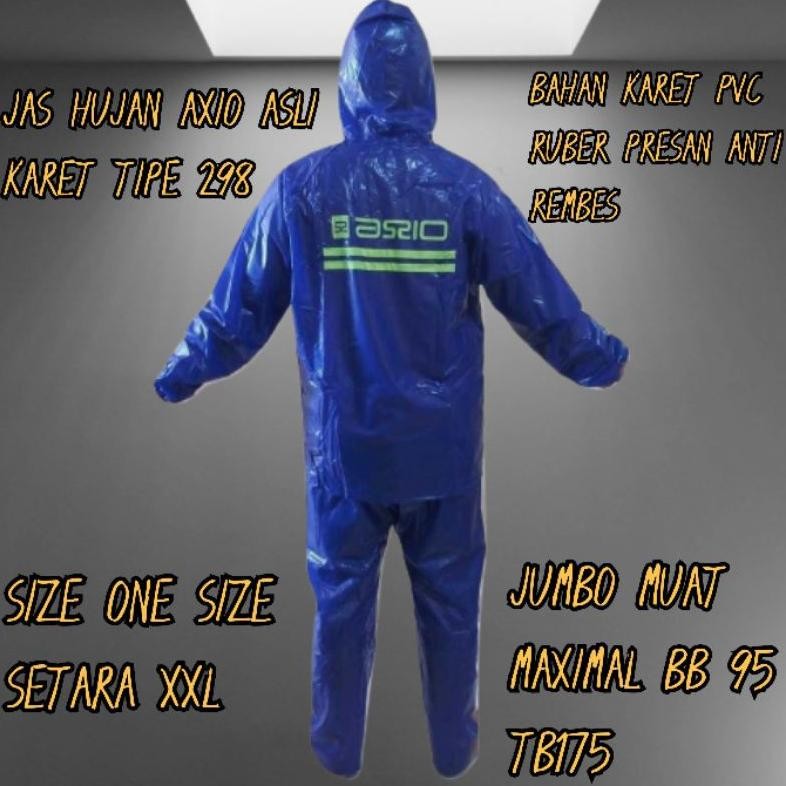 Axio Jas Hujan - Jas  Hujan Axio Karet Pvc Ruber Blue - Jas Hujan Axio -Jas Hujan Pria Wanita Jumbo
