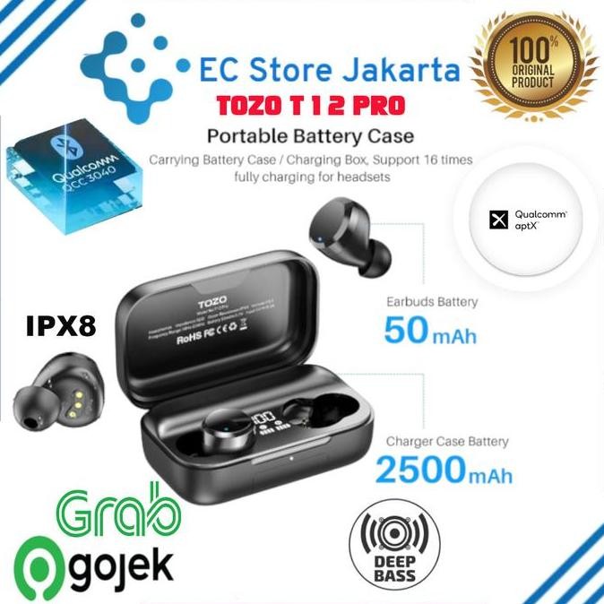 JB TOZO T12 Wireless Earbuds Bluetooth Headphones Wireless Charging IPX8 None