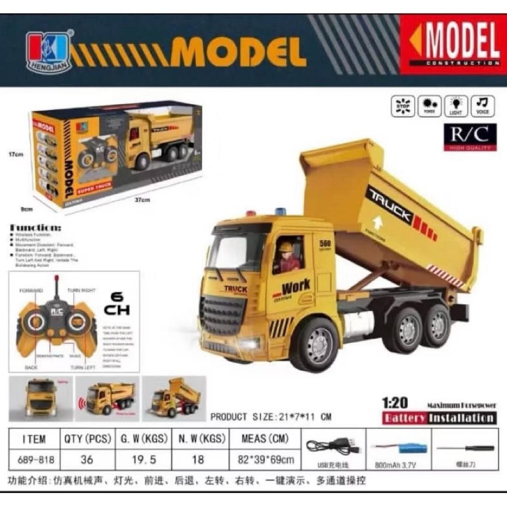 Ul-64 Mainan Mobil Truk Remote Control 1:20 6Ch Truk , Molen , Beko / Mainan Anak Mobil Remot Truck 