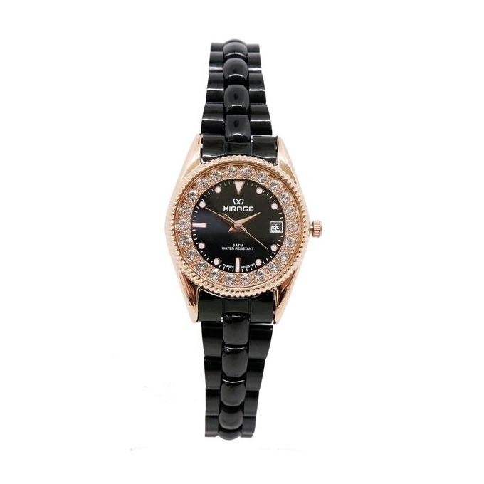 Mirage Watches - Jam Tangan Wanita Original Elegant Hitam Rosegold RX Anti Karat Kaca Stainless jam 