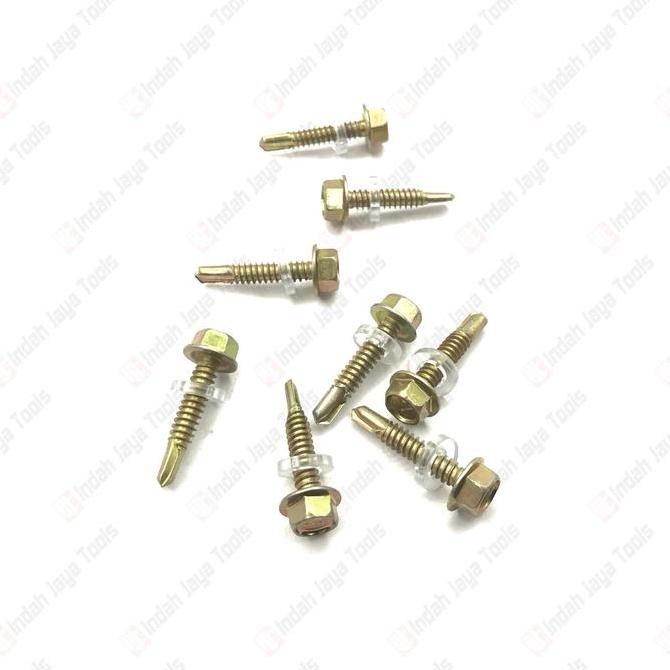 Vsm Baut Baja Ringan 12 X 25 Mm - Sekrup Roofing Skrup Mur Kuning Sds Self Drilling Screw Hollow Kua