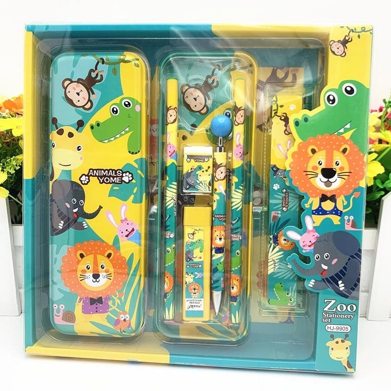 

_Cod_ Kotak Pensil Anak Set 7In1 Stationery Untuk Hadiah Anak Sekolah / Kotak Pensil Karakter Murah Stationery Set 8In1 / Alat Tulis Set Tepak Pensil Ryu-56