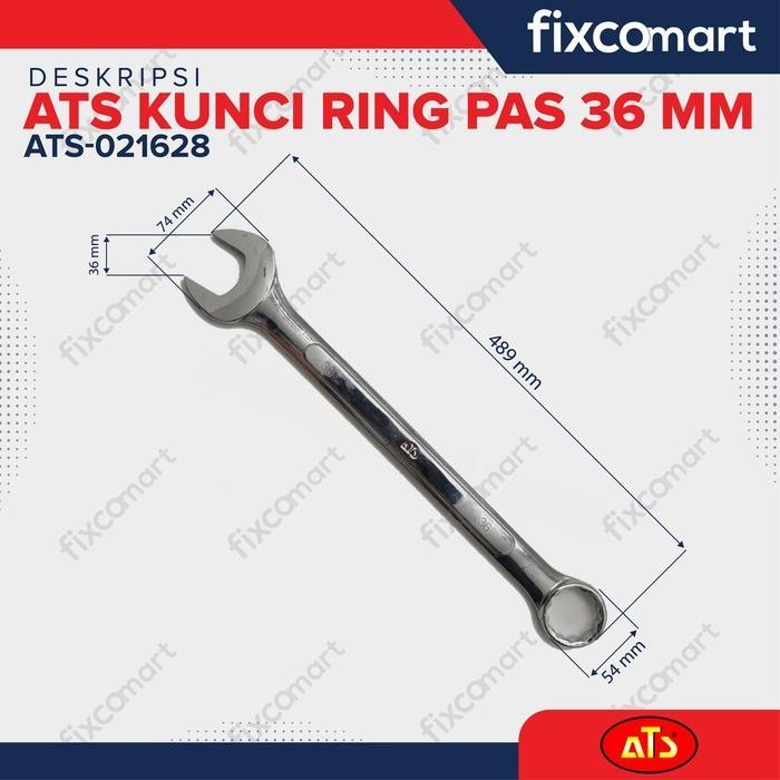 Kunci Ring Pas 36 Mm Ats - Combination Wrench Original Dan Terpercaya