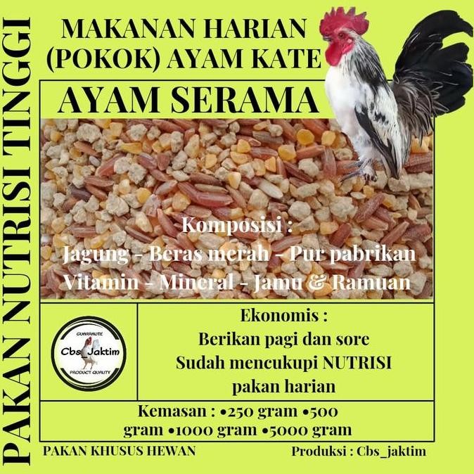 makanan harian ayam kate/serama/pakan pokokayamkate/serama/ayamhias