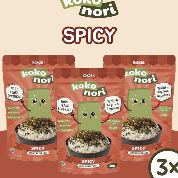

3Pcs Koko N Abon Rumput Laut Tabur Spicy Seaweed Flake Kokobi