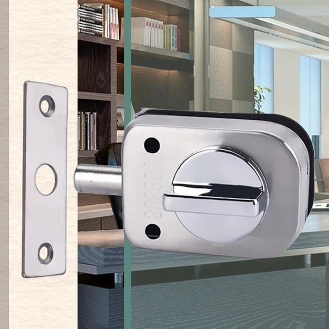 Glass Lock Kunci Grendel Slot Pintu Kaca Kamar Mandi Kunci Pintu Kaca 8 - 12 Mm Double Glass Door Lo