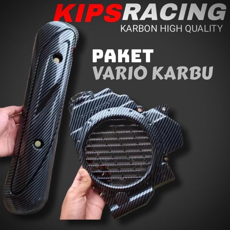 Radiator Carbon Vario Karbu Tutup Knalpot Vario Karbu Carbon Cover Radiator Vario Karburator Carbon 