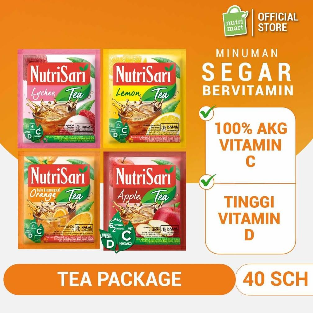 

Siap Kirim NutriSari Tea Paket 40 Sachet Varian Lemon, Lychee, Orange, Apple Tea
